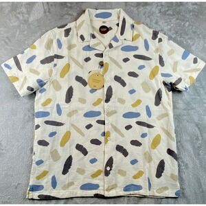Common‎ People Men's Contour Short Sleeve Button-up Camp Shirt Large NWT